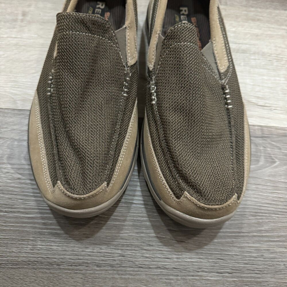 Skechers Superior Milford Sneakers Men's 10 Tan Relaxed Fit Slip-on Casual Shoes - Picture 2 of 10